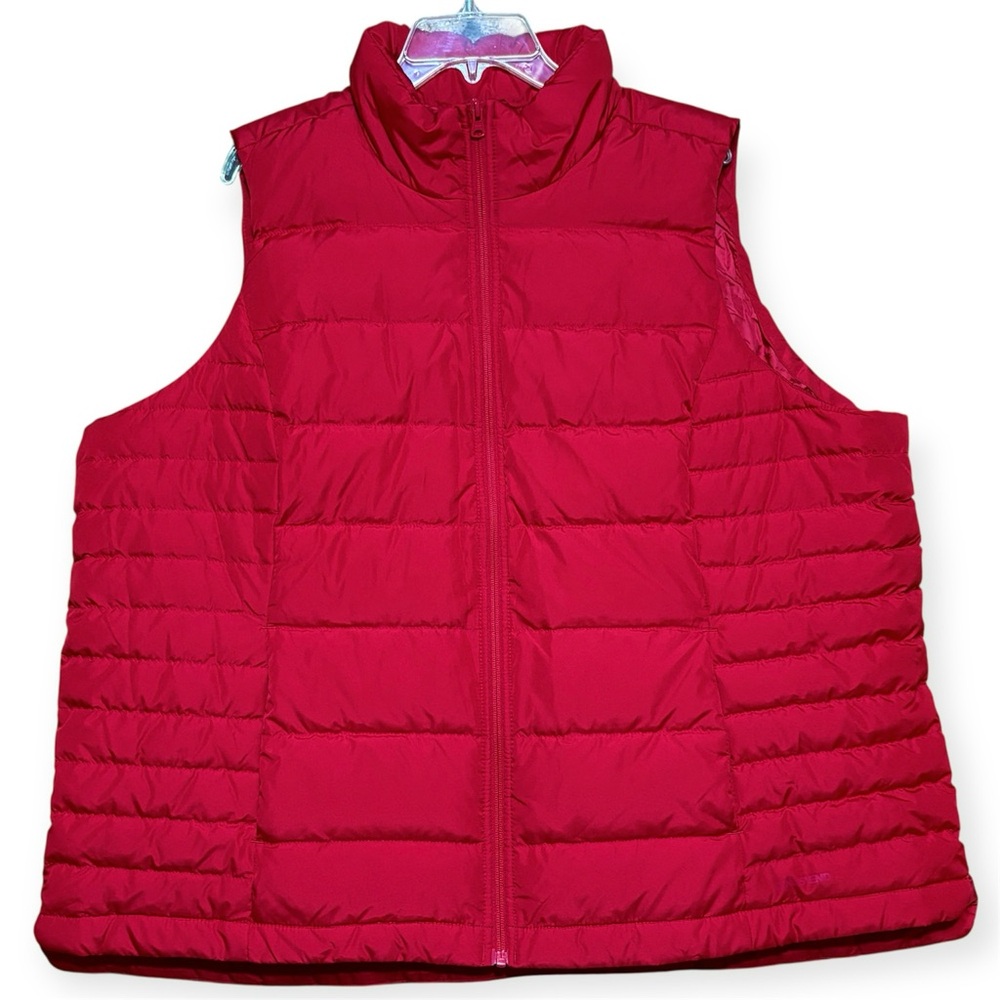 Lands' End Wm’s Winter 600 Fill Power Down Puffer Vest NWT In Red Sz 2X